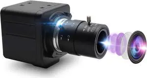 Hotpet 2MP Webcam 2.8-12mm Varifocal Lens Webcamera VGA High Speed 100fps 1080P USB Camera for Industrial, HD Web Camera with CMOS OV2710 Sensor for Video Conference