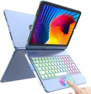 Keyboard Case for iPad Pro 11 inch Case with Keyboard for iPad Air 5th 4th Generation - Touch Trackpad -10 Color Backlight -360° Protective with Pencil Holder for iPad Pro 11 inch 3rd /2nd/1st Gen
