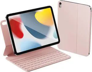 HOU Keyboard Case for iPad 10th Generation 10.9" 2022, Smart Folio Keyboard for iPad 10th Generation, Ultra Slim Keyboard for iPad 10th Generation, Magnetic Charging, Adjustable Angle