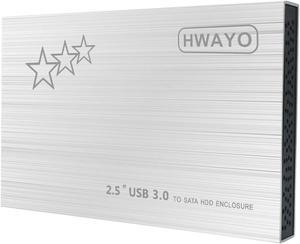 HWAYO 1TB External Hard Drive Portable 2.5'' Ultra Slim HDD Storage USB 3.0 for PC, Laptop, Mac, Chromebook, Xbox One (Silver)