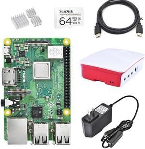 Raspberry Pi 3 B+ (B Plus) Starter Kit(32 GB, Official Raspberry Pi 3b+ Red White Case), for Building Mini PC/Smart Robot/Game Console