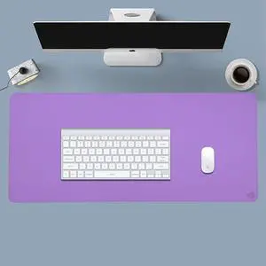 ICONIC Pro PC Gear PU Leather Desk Mat | Premium Mouse Pad with Bonus Travel Pad, Coaster & Bookmark | Stylish, Durable, Waterproof Mouse Pad for Office & Home(Lavender XXL, 40"x16)