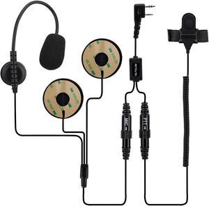 Retevis Two Way Radio Headset with Mic, Open Full Face Motorcycle Helmet, Finger PTT, for RT22 RT68 RT21 H-777 RT27 RB89, Compatible with pxton SAMCOM 2 Way Radio, Walkie Talkie Earpiece(1 Pack)