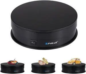 PULUZ 360 Degree Photography Turntable Rotating Display Stand, 5.7in(15cm) Diameter 360 Degree Turntable Display Stand for Photography Video Shooting Props Jewelry, Max Load 33Lb (Black)