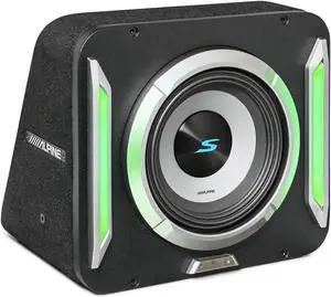 Alpine S2-SB10 10" S-Series Halo PrismaLink Preloaded Subwoofer Wedge Enclosure with RGB Lighting
