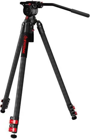 IFOOTAGE Tripod with Fluid Head, Professional Carbon Travel Tripod Kit for Canon Nikon Sony Olympus Panasonic DSLR Camera - Gazelle TC7 +K5S