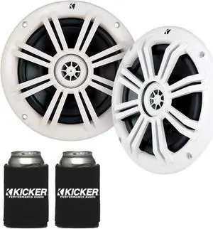 KICKER White OEM Replacement Marine 6.5" 4 Ohm Coaxial Speakers