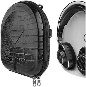 Geekria Shield Headphones Case for Lay Flat On-Ear/Over-Ear Headphones, Replacement Hard Shell Travel Carrying Bag with Cable Storage, Compatible with Soundcore, JBL, B&O Sony Headsets (Black)
