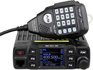 Retevis RT95 Mobile Ham Radio, Dual Band Mobile Radio, Chirp, Dual Speaker, Rotatable LCD Display, 2m 70cm Ham Radio Base Station, Mobile Transceiver with Cable