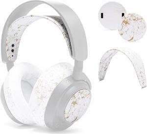 WC Arctis Nova Accessory Bundle Pack - Silicone Headband and Side Speaker Plate Upgrade for Arctis Nova Headsets by Wicked Cushions | Gold Marble
