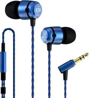 SoundMAGIC E50 Wired Earbuds No Microphone in Ear Monitor HiFi Earphones Noise Isolating Headphones Comfortable Fit Blue