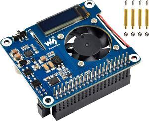 Power Over Ethernet HAT (B) for Raspberry Pi 3 Model B+ / Raspberry Pi 4 Model B, PoE HAT Board with 0.91" OLED and Cooling Fan, Support 802.3af PoE Network Power-Sourcing Equipment Required