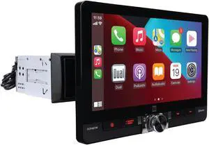 Dual Electronics DCPA81W 8-inch Certified Apple CarPlay Android Auto Wired or Wireless | Single DIN & Double DIN Touchscreen Car Stereo Radio | Bluetooth | Front & Rear Camera | USB Playback & Charge