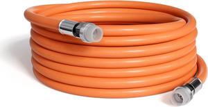 THE CIMPLE CO 200 Feet (60 Meter) - Direct Burial Coaxial Cable 75 Ohm RF RG6 Coax Cable, with Rubber Boots - Outdoor Connectors - Orange - Solid Copper Core - Designed Waterproof and can Be Buried