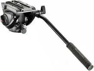 Manfrotto MVH500AH, Lightweight Fluid Video Head with Flat Base, Sliding Plate for Rapid Camera Connection, Supports Multiple Tripods