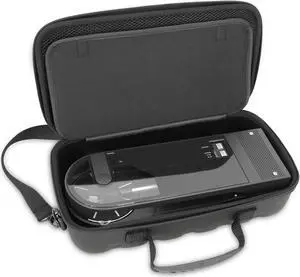 CASEMATIX Travel Case Compatible with Audio-technica AT-SB727 Portable Turntable Sound Burger Vinyl Record Player - Includes Carry Case Only with Handle and Shoulder Strap, Black