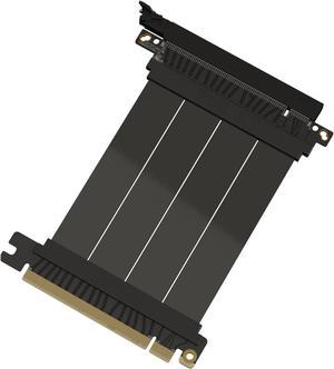 LINKUP - AVA5 PCIE 5.0 Riser Cable | Future Proof for Gen 5 GPU Vertical Mount | x16 128GB/s Speed | Compatible with PCIe 4.0 & WRX80/WRX90E | Straight, Black 10cm