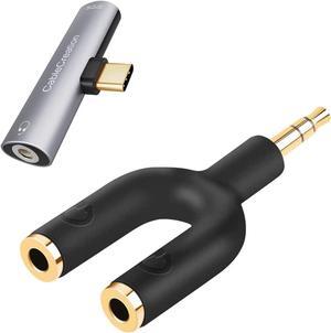 CableCreation Headphone Splitter Adapter Bundle with USB C to 3.5mm Headphone and Charger Adapter