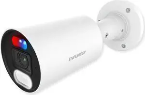Seco-Larm EV-N1806-2W4D Enforcer Ultra-Low-Light 8MP Active Deterrence IP Camera, 1/1.8"" CMOS Sensor, 3840x2160 Resolution at 30fps, IP67 Weatherproof, Progressive Scan, 12VDC/PoE, 3DNR, White