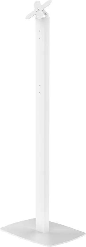 Metal Pole Floor Stand- CTA Premium Thin Profile Retail & Tradeshow Stand with VESA Plate and Base - Compatible with CTA's Locking Mount (PAD-PARAW) or Any VESA Compatible Mount (ADD-CHKW) - White