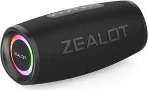ZEALOT Wireless Bluetooth Speaker with Deep Bass & Stereo Sound: DSP Audio Chip, IPX7 Waterproof, Prolate Spheroid Design - Great for Garage Rack Grill, Smoker, Truck, RV