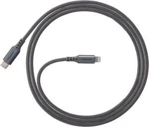 Ventev - ChargeSync Alloy USB C to Apple Lightning Cable 4ft | Fast Charging & High-Speed Data Transfer | Durable Construction | Compatible with iPhone 14/14 Pro Max/13/12/11 | MFi Certified - Steel