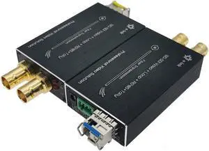 12G SDI Fiber Extender Mini Converter Optical Fiber 12G 4K SDI to Fiber Converter SFP Module Included Broadcast Level with Loop Output Backwards RS485 Tally Single Fiber 20km-One Pair