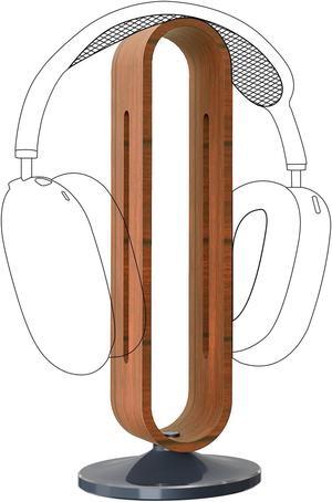 Geekria Wooden | Aluminum Alloy Headphones Stand for Over-Ear Headphones, Gaming Headset Holder, Desk Display Hanger with Solid Heavy Base Compatible with Sony, Bose, Shure, Jabra, JBL (Walnut)