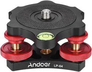 Andoer Tripod Leveling Base Leveler Tri-wheel Leveler with Bubble Level Bag for Canon Nikon Sony DSLR Camera