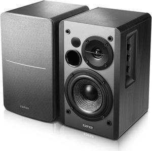Edifier R1280DB Powered Bluetooth Bookshelf Speakers - Optical Input - Wireless Studio Monitors - 4 Inch Near Field Speaker - 42W RMS - Wood Grain (Black)