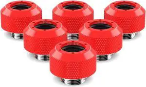 PrimoChill 1/2in. Rigid RevolverSX Series Fitting - 6 Pack - UV Red
