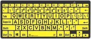 Logickeyboard BT Wireless with Large Print * for Windows PC * Black Letters on Yellow Keys * p/n LKB-LPBY-BTPC-US