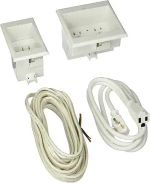 PowerBridge Solutions TWO-PRO-18 Dual in-Wall Cable Management for Wall-Mounted TVs, 18' NM-B Cable, White