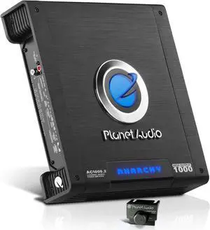 Planet Audio AC1000.2 2 Channel Car Amplifier - 1000 Watts, Full Range, Class A/B, 2-4 Ohm Stable, Mosfet Power Supply, Bridgeable