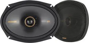 KICKER 51KSC6904 Coaxial Speaker System, 2-Way Design, One (1) Pair, 6" x 9" (160mm x 230mm) Polypropylene Woofer/Midrange, 1" (25mm) Silk-Dome Tweeters, 150 Watts RMS, 300 Watts Peak
