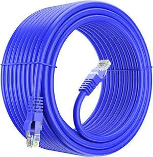 Maximm Cat 6 Ethernet Cable 75 Ft, 100% Pure Copper, Cat6 Cable LAN Cable, Internet Cable, Patch Cable and Network Cable - UTP (Blue) 75 Feet