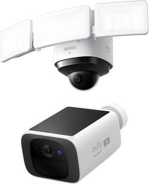 eufy Security S330 Floodlight Cam 2 Pro, 360-Degree Pan & Tilt Coverage, 2K Full HD S220 SoloCam, Solar Security Camera, Wireless Outdoor Camera