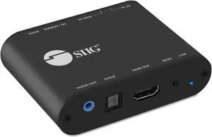 SIIG HDMI 2.0 Audio Extractor 4K/60Hz HDR ARC HDCP 2.2 Support - HDMI to Toslink Optical SPDIF & 3.5mm Stereo Analog Outputs - CEC, EDID, Audio De-embedder and Repeater, TAA compliant (CE-H24F11-S1)