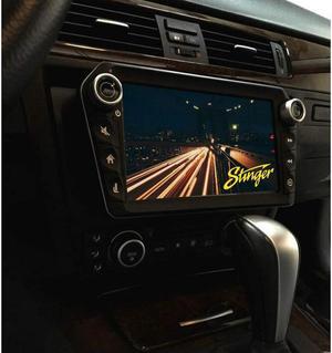 Stinger Elev8 8" Touchscreen Car Stereo with Apple CarPlay, Android Auto, Bluetooth, GPS Navigation, SiriusXM Ready, Audio Output & HDMI Rear Input, Single/Double DIN Mounting UN1880