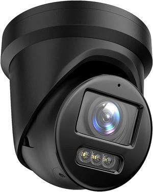 DS-2CD2387G2-LSU/SL 2.8mm Black HIK 8MP 4K PoE Turret IP Camera wtih 24/7 Colorful Imaging, Strobe Light and Audible Warning, Human/Vehicle Detection, Built-in Mic and Speaker, H.265+, IP67 Waterproof