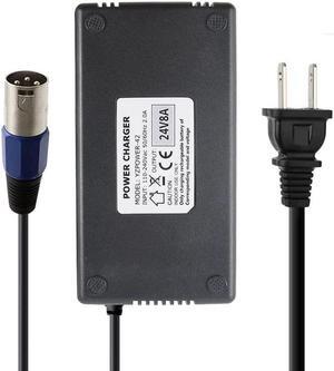 Abakoo New 24V 8A Battery Charger with XLR Connector for 24BC8000T-1, 4C24080, BATC8 EA1065, S150 1107 614HD, M51, CH5404