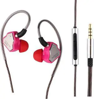 Linsoul 7Hz Salnotes Zero HiFi 10mm Dynamic Driver in-Ear Earphone IEM with Metal Composite Diaphragm Stainless Steel Faceplate Detachable 2Pin OFC Cable (Rose, with Mic, 3.5mm)