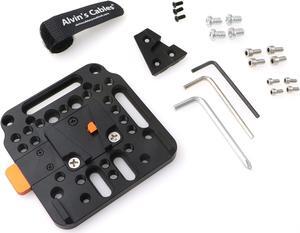 Alvin's Cables V-Lock Assembly-Kit with Female-V-Dock Male-V-Lock Quick-Release-Plate for V-Mount-Battery (Orange)