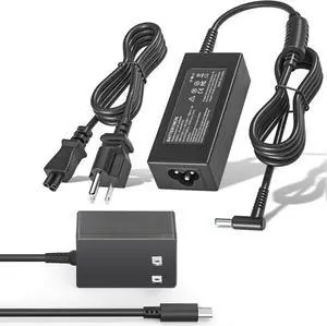 15V 2.6A Type-c Charger for Switch and USB-c Android Phone; 45W Laptop Charger for HP Stream 11 13 14, Pavilion X360, Spectre, Envy, Elitebook 840, ProBook Ultrabook with Blue Tip 4.5x3mm