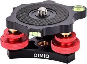 OIMIO Tripod Leveing Base Camera Leveler, Aluminum Alloy 3 Axis Tri Wheel Head with 3/8" Thread+/-5 Degree Precision Adjustment for DSLR Camera Rotator Panoramic Head