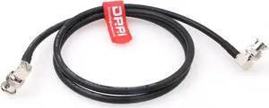 DRRI Canare12G-SDI 4K UHD Right-Angle BNC to Right-Angle BNC Coaxial Cable for Video Monitor (1M, Black)