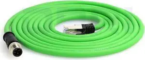 DRRI M12 4pin D-Code Male to RJ45 Waterproof Ethernet Shielded Cable for Industrial Ethernet Applications (3M)