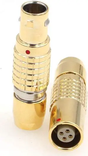 DRRI 1B PHG and FGG 4pin Push-Pull Circular Connector Male Plug & Female Socket Gold Color