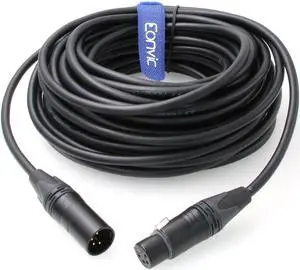 Eonvic 4-pin Male to Female 4Pin XLR Power Supply Cable for DSLR Camera (Original XLR Cable-15M)