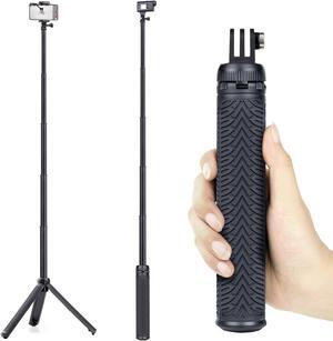 GEPULY 34''Waterproof Selfie Stick Underwater Tripod Pole Monopod for Phone GoPro Hero 13 12 11 10 9 8 7 6 5 4, Fusion, AKASO,SJCAM,DJI Action Cameras(3-in-1: Hand Grip,Selfie Stick,Tripod Stand)